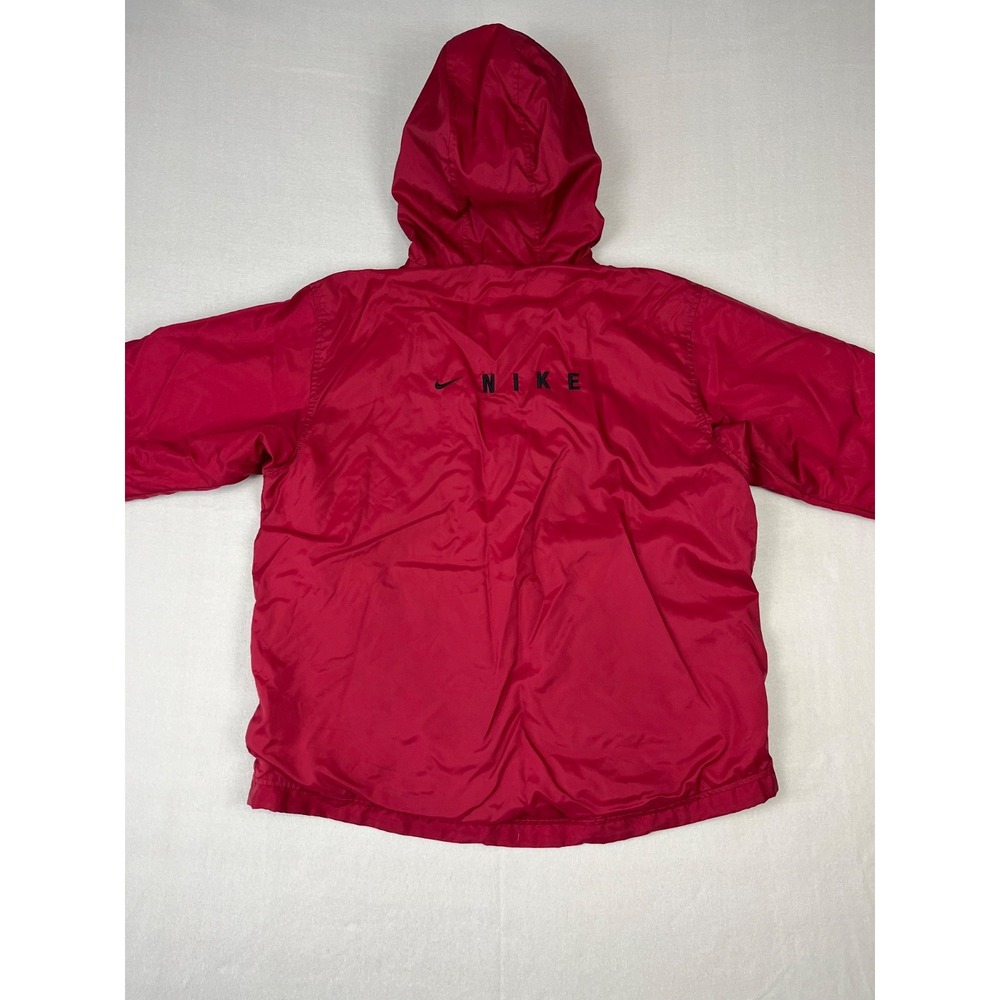 Vintage Nike Windbreaker Jacket Adult S Maroon Fleece Line Hooded 90s Full Zip